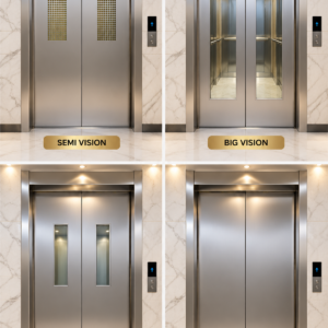 Automatic Passenger Lift Door Designs – Semi Vision, Big Vision, Half Vision and No Vision by ORSHA Elevator & Technology