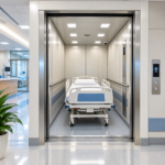 ORSHA MS Automatic Hospital Lift with Powder Coated Cabin, Automatic Doors and Hospital Patient Bed