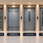 ORSHA MS Manual Passenger Lift Door Designs – Collapsible Gate, Imperforate Collapsible Gate, Swing Door and Glass Vision Swing Door