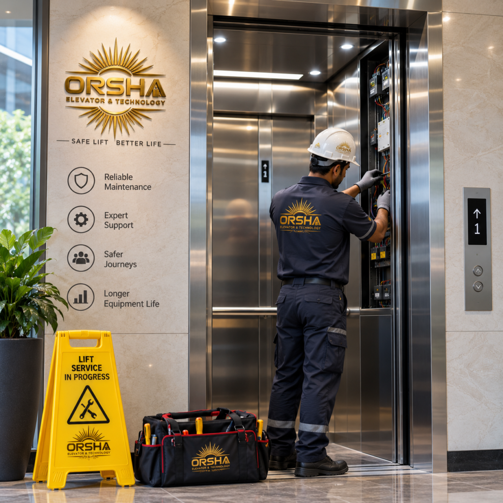 Maintaince Types Passenger Lift AMC & Maintenance Service reliable 65 days | ORSHA Elevator